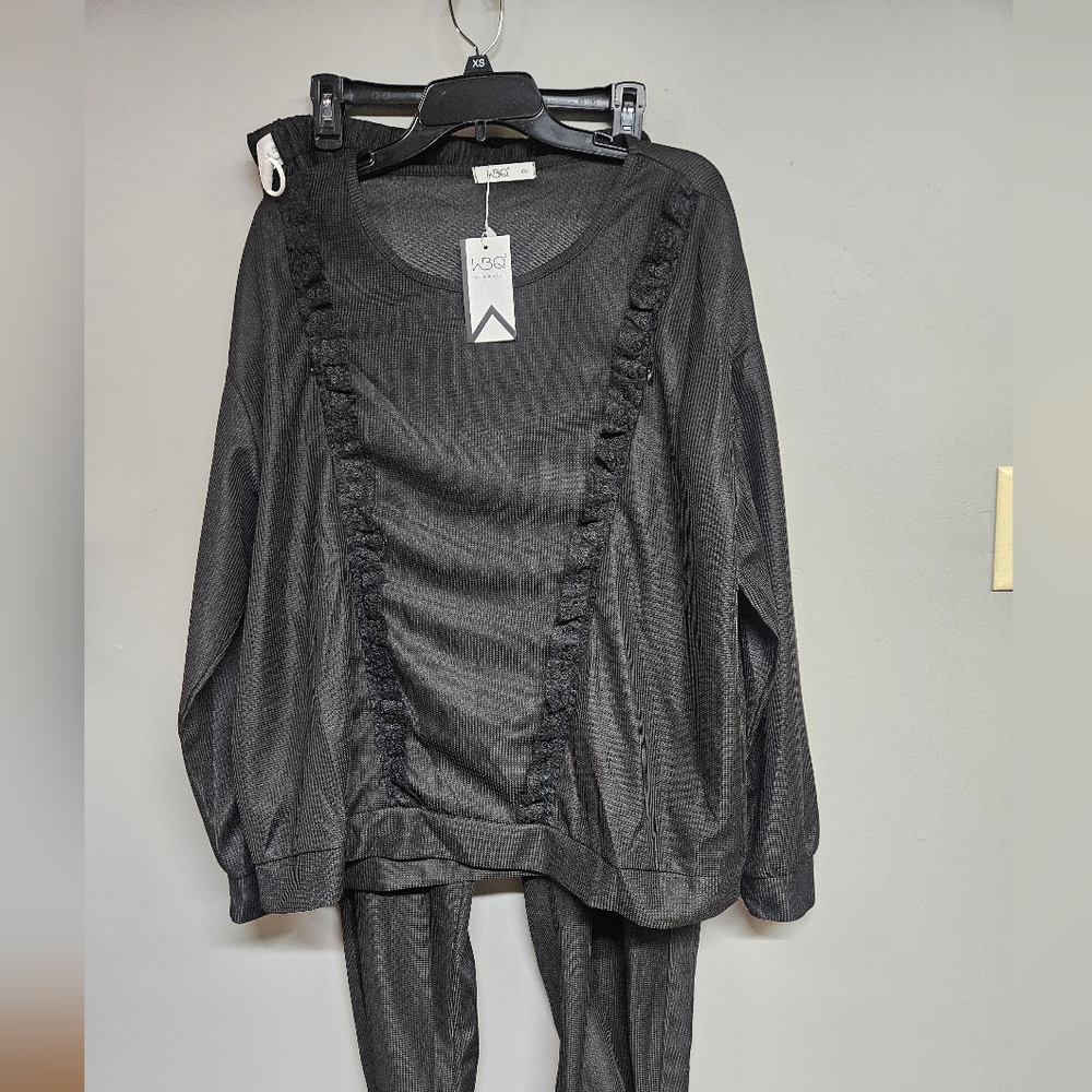 Black Women's Maternity XXL Sweatsuit Long Sleeve Pants Atheltic Wear